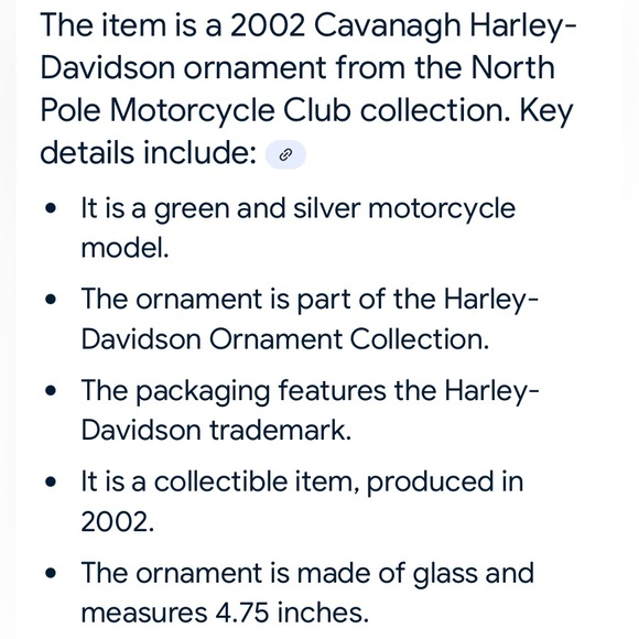 RESERVED Harley-Davidson Ornament - Picture 6 of 6